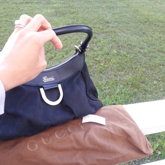 Authentic GUCCI Handbag black Canvas - Picture 5 of 8